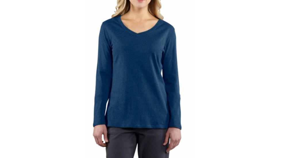 Calumet Long Sleeve V-Neck T-Shirt - Womens-Indigo Heather-X-Small