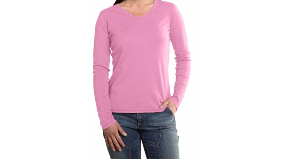 Calumet Long Sleeve V-Neck T-Shirt - Womens-Light Blossom Heather-Small