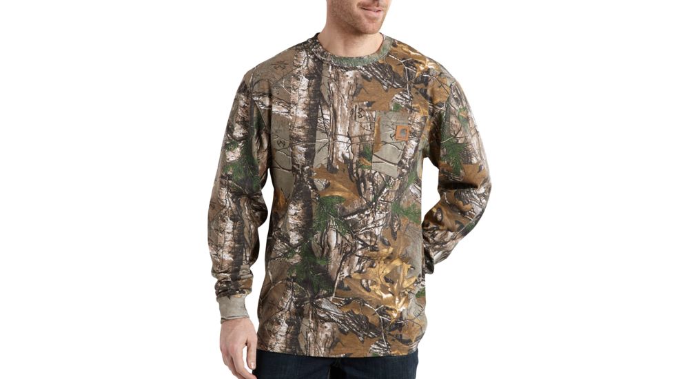 Carhartt Camo Long Sleeve T-Shirt for Mens, Realtree Xtra, Small/Regular K285-977-REG-SML
