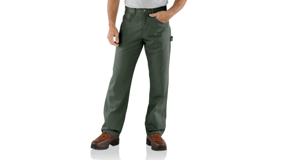 Carhartt Canvas Carpenter Jean for Mens, Dark Moss, 30/30 B159-DMS-30-30