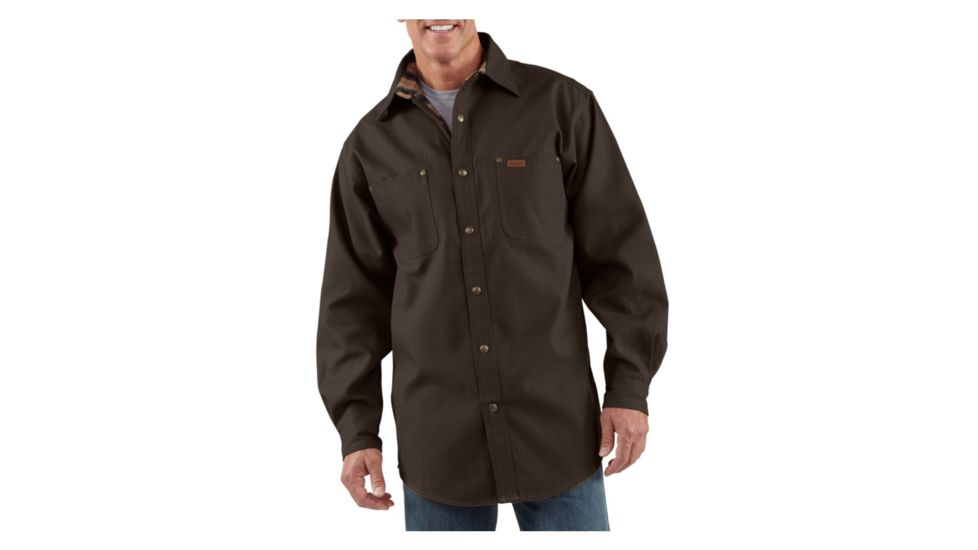 Carhartt Canvas Shirt Jacket - Men's-Dark Brown-Large