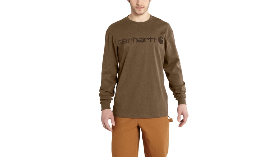 Carhartt Long Sleeve Logo T-Shirt - Men's, Barrel Heather, 2XL/Regular, K298-219-REG-XXL