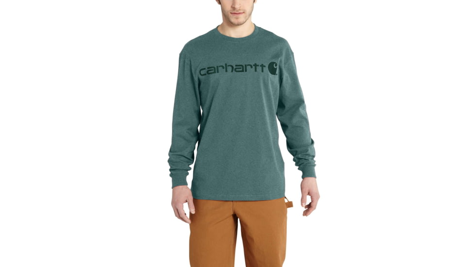 Carhartt Long Sleeve Logo T-Shirt - Men's, Blue Green, Medium/Regular, K298-442-REG-MED