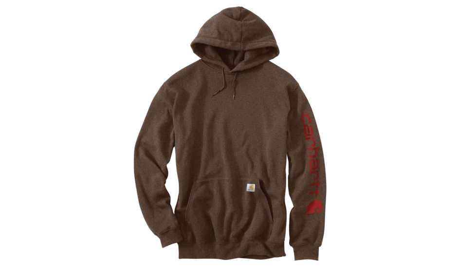 Carhartt Midweight Hooded Logo Sweatshirt - Men's, Dark Coffee Heather, Large/Regular, K288-202-REG-LRG