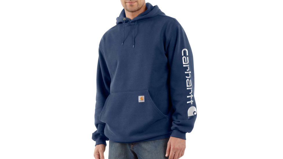 Carhartt Midweight Hooded Logo Sweatshirt - Men's, New Navy, Extra Small/Regular, K288-472-REG-XSM
