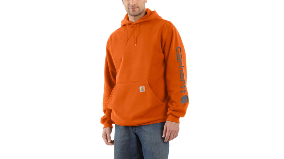 Carhartt Midweight Hooded Logo Sweatshirt - Men's, Orange, Extra Small/Regular, K288-ORG-REG-XSM