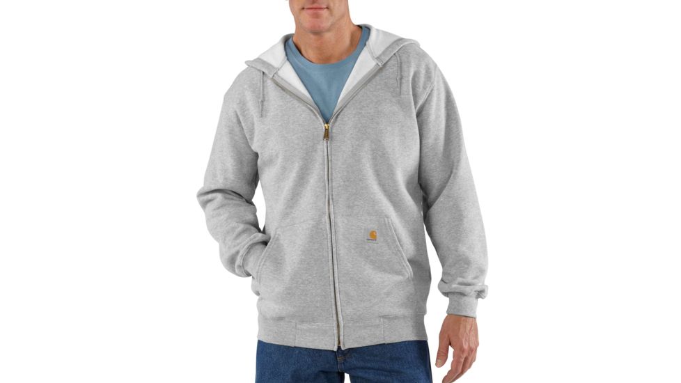 Carhartt Midweight Hooded Zip-Front Sweatshirt - Men's, Heather Gray, Small/Regular, K122-HGY-REG-SML