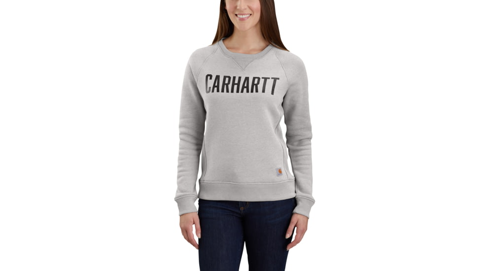 Carhartt Clarksburg Crewneck Graphic Sweatshirt - Womens, Asphalt Heather, Extra Large, 103926-058-REG-XL