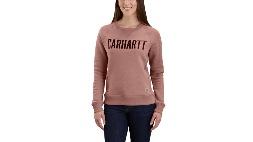 Carhartt Clarksburg Crewneck Graphic Sweatshirt - Womens, Burlwood Heather, Extra Large, 103926-668-REG-XL