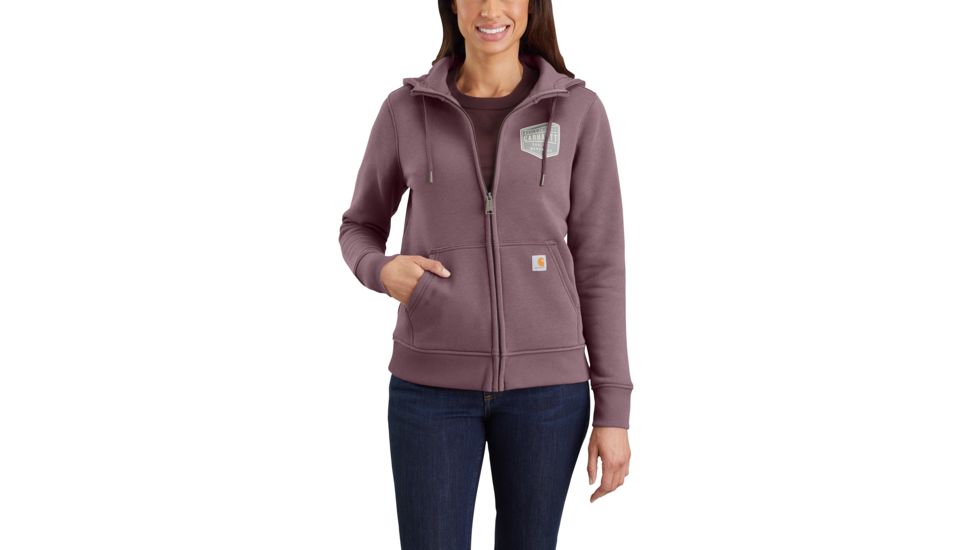 Carhartt Clarksburg Full Zip Grphc Hooded Swtshrt - Womens, Flint, Large, 104041-V06-REG-L