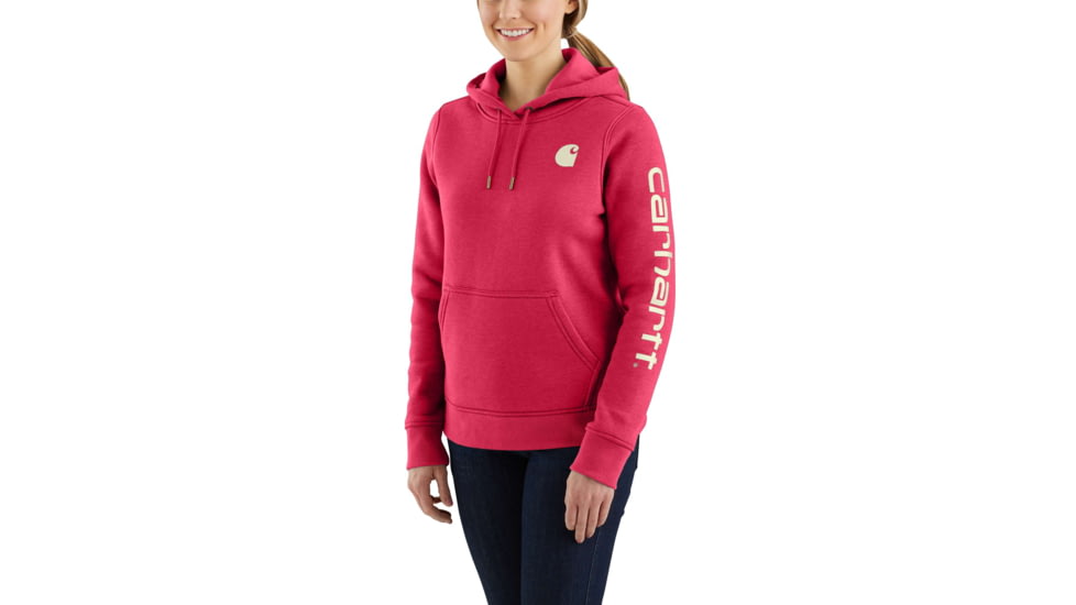 Carhartt Clarksburg Graphic Sleeve Pullover Swt - Womens, Cranberry Heather, L-REG 102791-623-REG-L