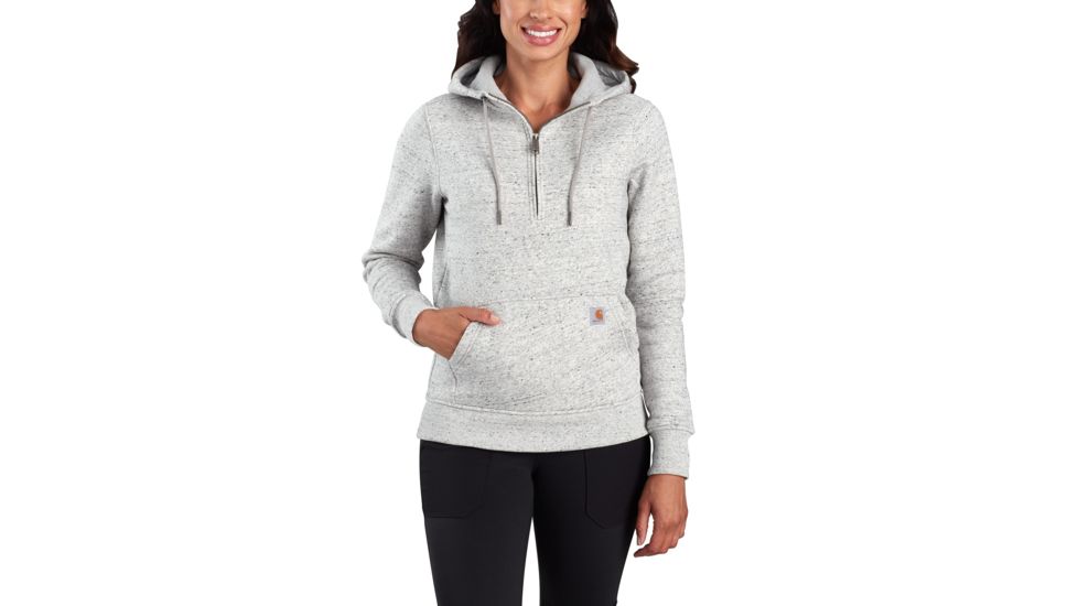 Carhartt Clarksburg Half Zip Hooded Sweatshirt - Womens, Asphalt Heather Nep, Large, 103240-E07-REG-L