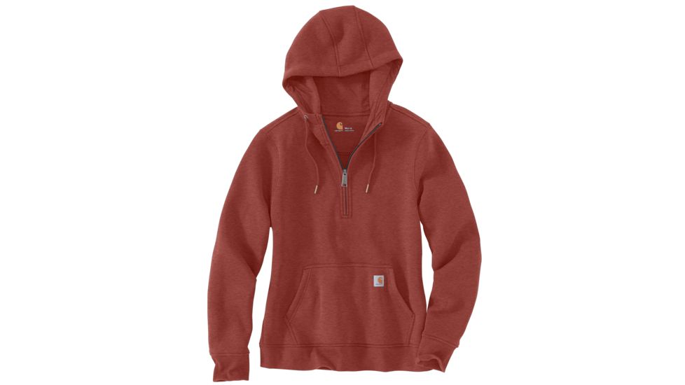 Carhartt Clarksburg Half Zip Hooded Sweatshirt - Womens, Henna Heather, Small, 103240-R01-REG-S