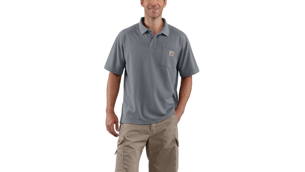 Carhartt Contractors Work Pocket Polo for Mens, Steel Blue, Small/Regular K570-437-REG-SML
