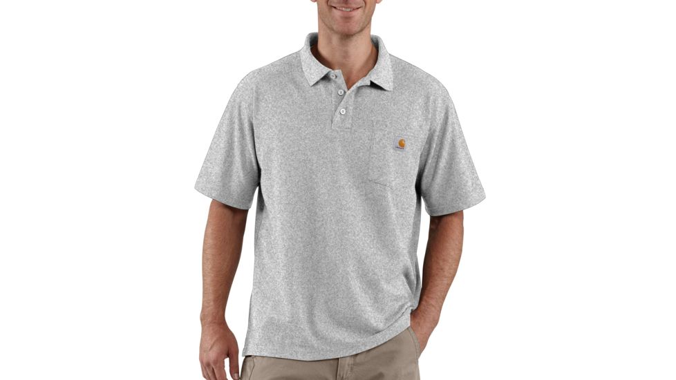 Carhartt Contractors Work Pocket Polo for Mens, Heather Gray, Extra Small/Regular K570-HGY-REG-XSM