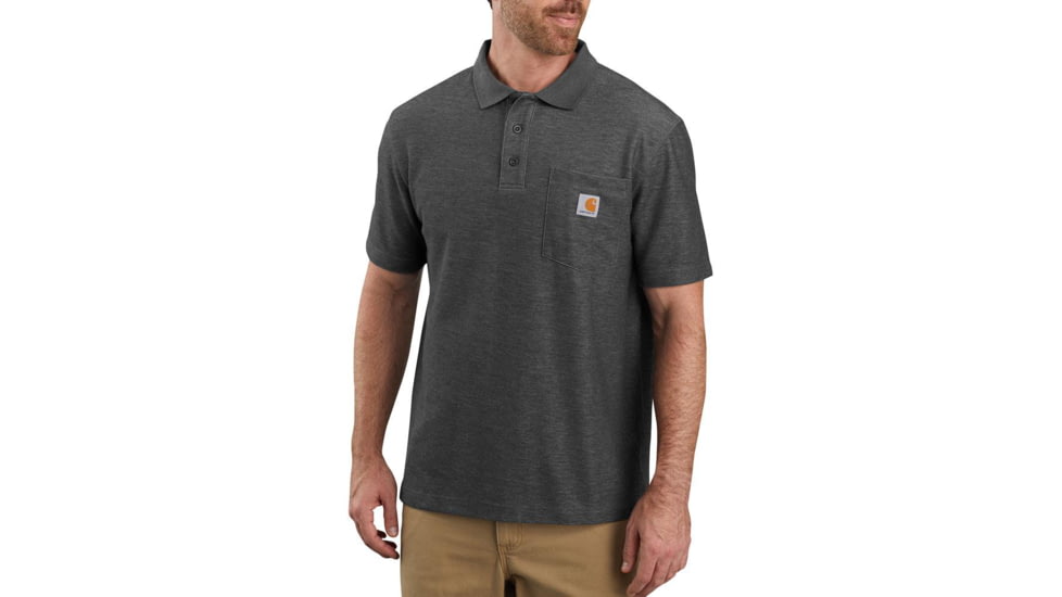 Carhartt Contractors Work Pocket Polo - Mens, Carbon Heather, Large, K570-CRH-REG-LRG