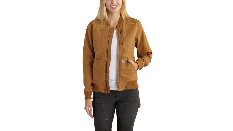 Carhartt Crawford Bomber Jacket - Women's, Carhartt Brown, Extra Large, Regular, 102524-211-REG-XL