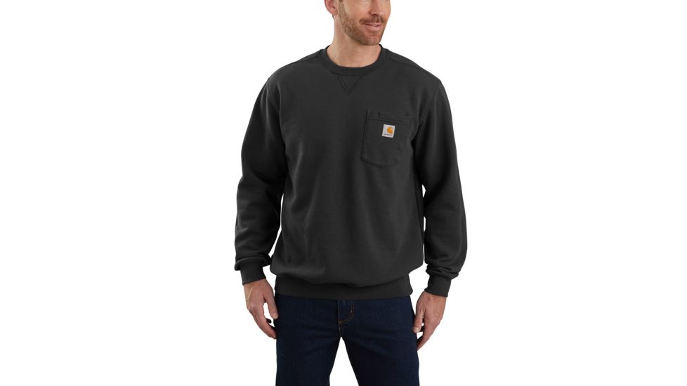 Carhartt Crewneck Pocket Sweatshirt - Mens, Black, Large, 103852-001-REG-L