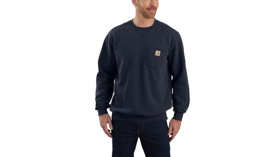 Carhartt Crewneck Pocket Sweatshirt - Mens, New Navy, Large, 103852-472-REG-L