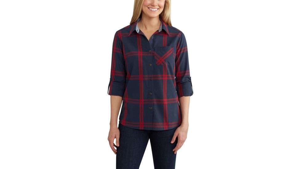 Carhartt Dodson Long Sleeve Shirt for Womens, Navy, Medium/Regular 102777-412-REG-M