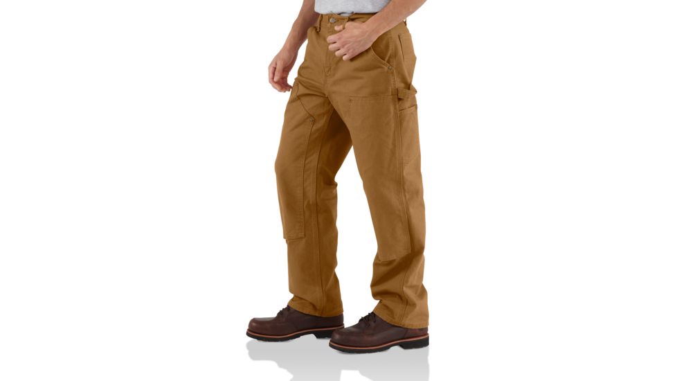 Carhartt Double-Front Work Dungaree Washed Duck - Mens, Dark Brown, 34 Inseam, 32 Waist, B136-DKB-34-32