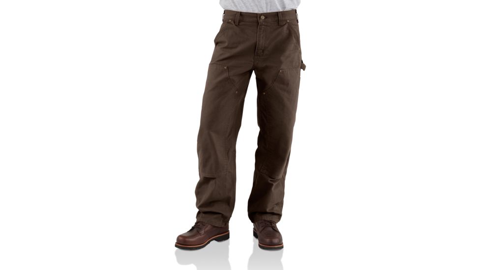 Carhartt Double-Front Work Dungaree Washed Duck - Mens, Dark Brown, 32 Inseam, 30 Waist, B136-DKB-32-30