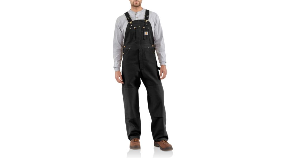 Carhartt Duck Bib OveralLong Sleeve Unlined-Mens, Black, 28-34, R01-BLK-34-28