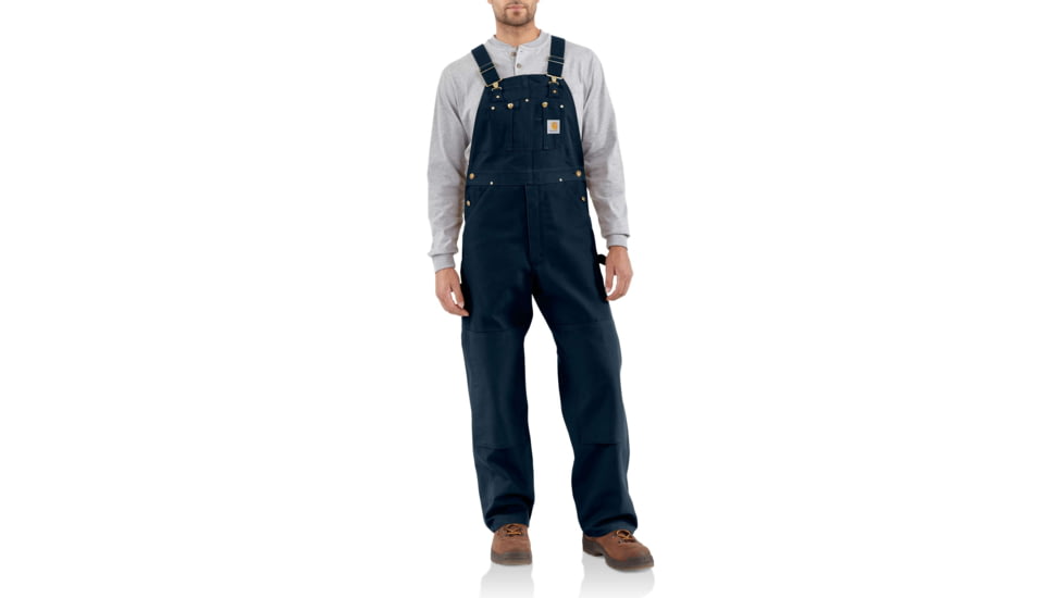 Carhartt Duck Bib OveralLong Sleeve Unlined-Mens, Dark Navy, 28-30, R01-DNY-30-28