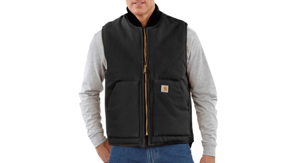 Carhartt Duck Vest for Mens, Black, Medium/Regular V01-BLK-REG-MED