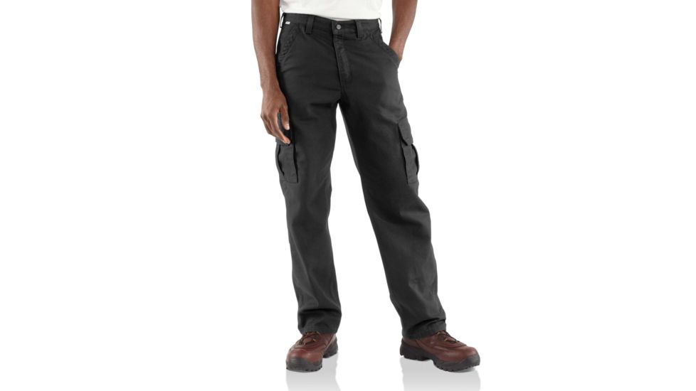 Carhartt Flame-Resistant Canvas Cargo Pant, Black, 30/30 FRB240-BLK-30-30