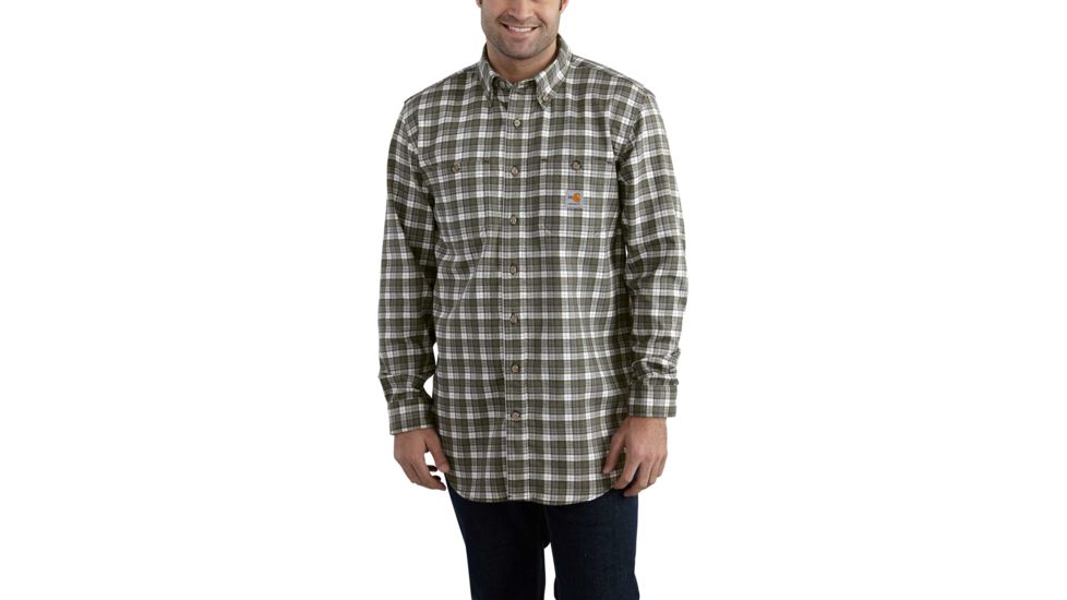 Carhartt Flame-Resistant Classic Plaid Shirt, Gray, 2XL/Tall 101028-033-TLL-2XL