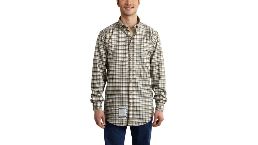 Carhartt Flame-Resistant Classic Plaid Shirt, Golden Khaki, 3XL/Regular 101028-264-REG-3XL