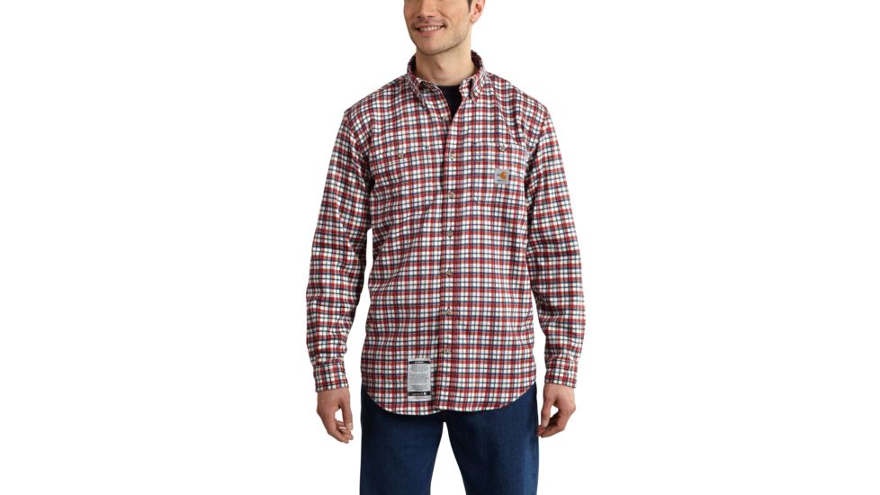 Carhartt Flame-Resistant Classic Plaid Shirt, Dark Crimson, 3XL/Tall 101028-608-TLL-3XL