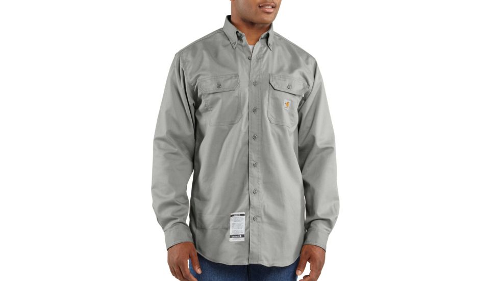 Carhartt Flame-Resistant Classic Twill Shirt, Gray, Extra Large/Regular FRS160-GRY-REG-XLG