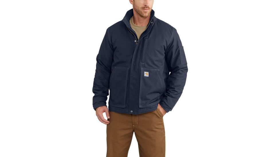 Carhartt Flame-Resistant Full Swing Quick Duck Lanyard Jacket for Mens, Dark Navy, 2XL/Regular 102692-410-REG-2XL