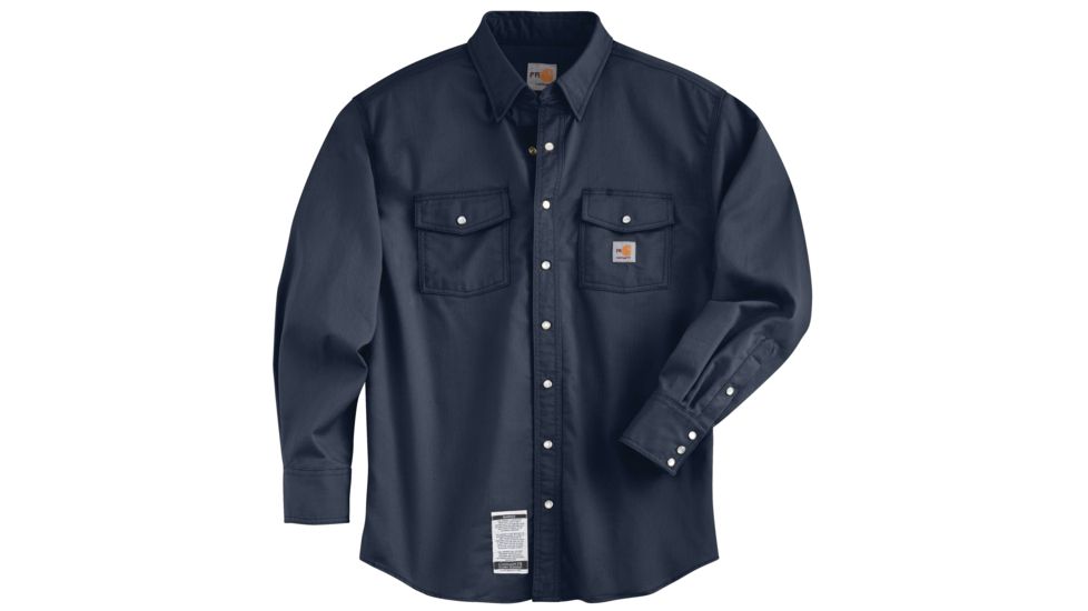 Carhartt Flame-Resistant Snap Flame-ResistantonT-Shirt, Dark Navy, Extra Large/Regular 101572-410-REG-XL