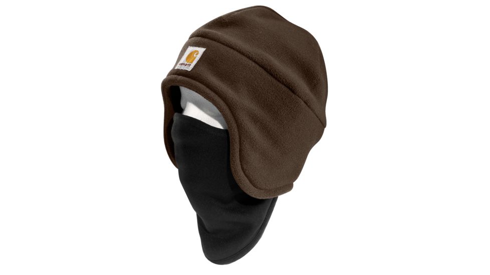 Carhartt Fleece 2 in 1 Headwear for Mens, Dark Brown, One Size Fits All A202-DKB-OFA