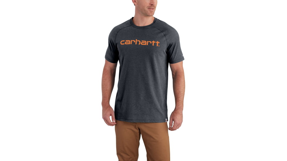 Carhartt Force Cotton Delmont Gphc Short Sleeve T Shirt - Mens, Granite Heather, L-REG 102549-020-REG-L
