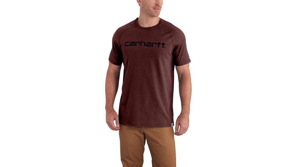 Carhartt Force Cotton Delmont Gphc Short Sleeve T Shirt - Mens, Red Brown Heather, 2XL-REG 102549-603-REG-2XL