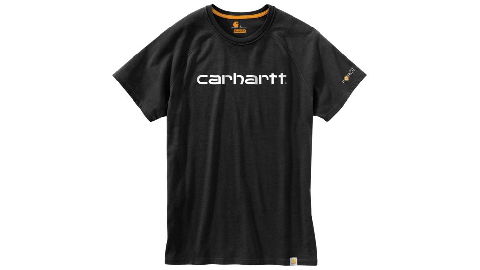Carhartt Force Cotton Delmont Graphic Shortt Sleeve T Shirt - Mens, Black, Large, Tall, 102549-001-TLL-L