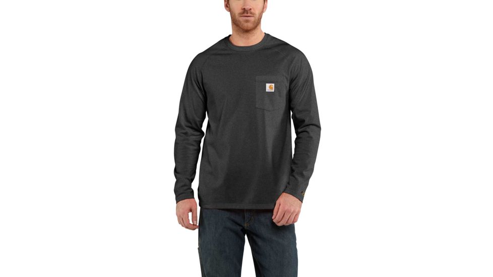 Carhartt Force Cotton Delmont Long Sleeve T-Shirt for Mens, Carbon Heather, 2XL/Regular 100393-026-REG-2XL