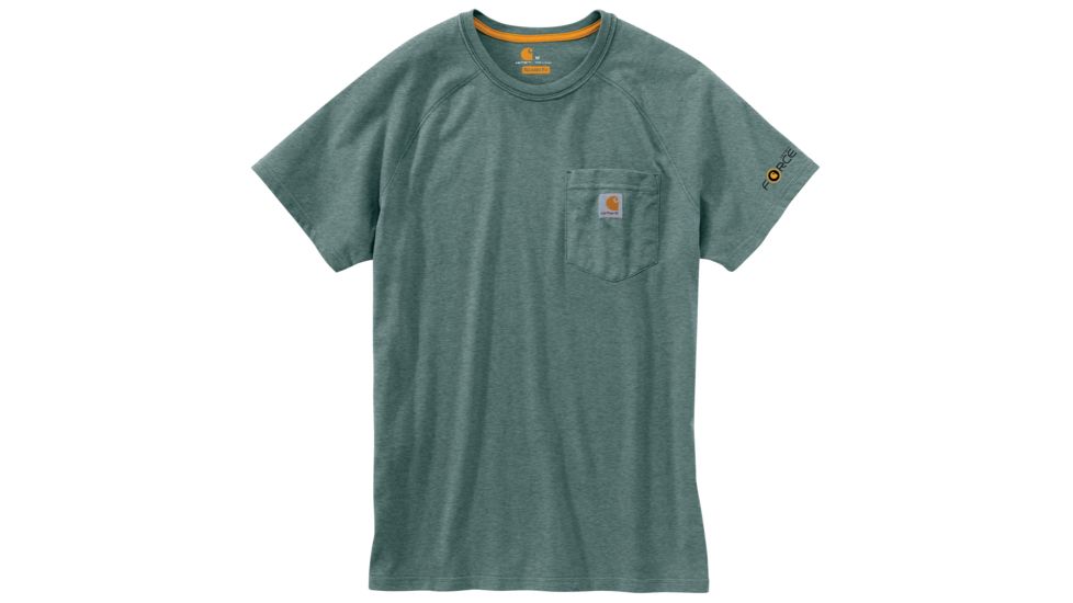 Carhartt Force Cotton Delmont LS T-Shirt - Men's, Balsam Green Heather, Extra Large, Regular, 100410-G03REGXLA