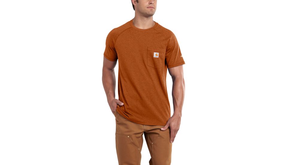 Carhartt Force Cotton Delmont LS T-Shirt - Men's, Umber Heather, Small, Regular, 100410-O05REGSA