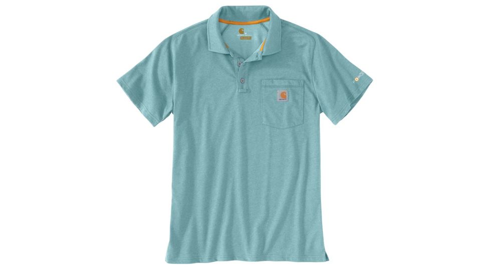 Carhartt Force Cotton Delmont Pocket Polo - Mens, Cinderblock Heather, Small-Regular, 103569-493-S-REG