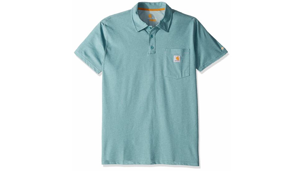 Carhartt Force Cotton Delmont Pocket Polo Regular - Mens, Cinderblock Heather, 4XL, 103569-493-4XL-REG