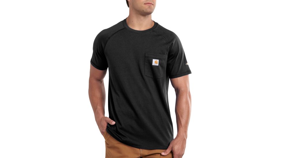 Carhartt Force Cotton Delmont LS T-Shirt - Men's, Black, Small, Regular, 100410-001-REG-S