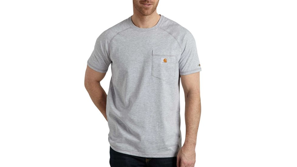 Carhartt Force Cotton Delmont LS T-Shirt - Men's, Heather Gray, Small, Regular, 100410-034-REG-S
