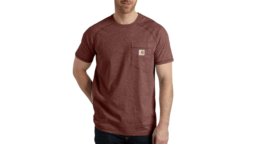 Carhartt Force Cotton Delmont LS T-Shirt - Men's, Sable Heather, Large, Regular, 100410-210-REG-L