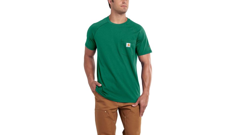 Carhartt Force Cotton Delmont LS T-Shirt - Men's, Botanical Green, Extra Large, Regular, 100410-313-REG-XL