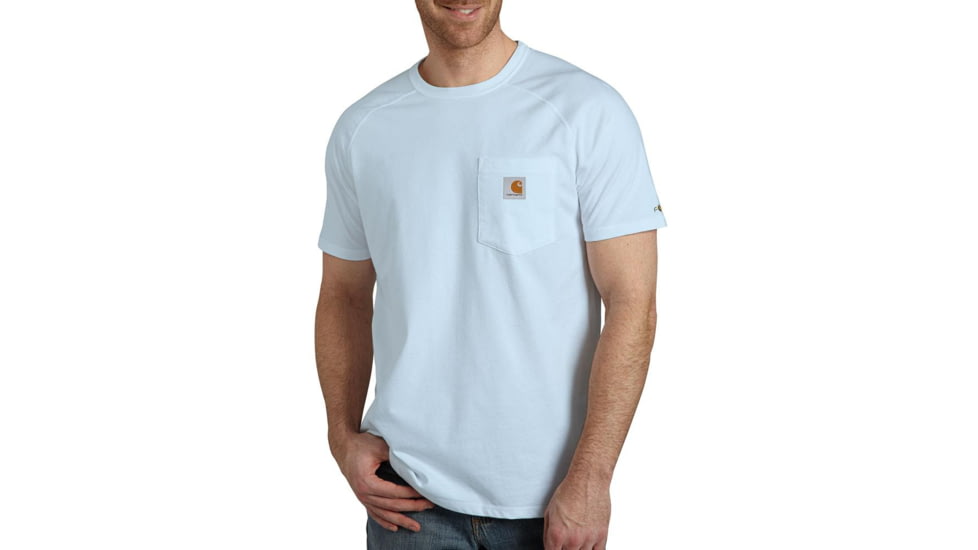 Carhartt Force Cotton Delmont Short Sleeve T-Shirt - Mens, Soft Blue, Small, 100410-I20-REG-S